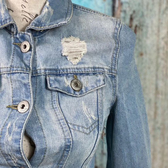 CI SONO Route 66 Cropped Embroidered Jean Jacket - Picture 9 of 12